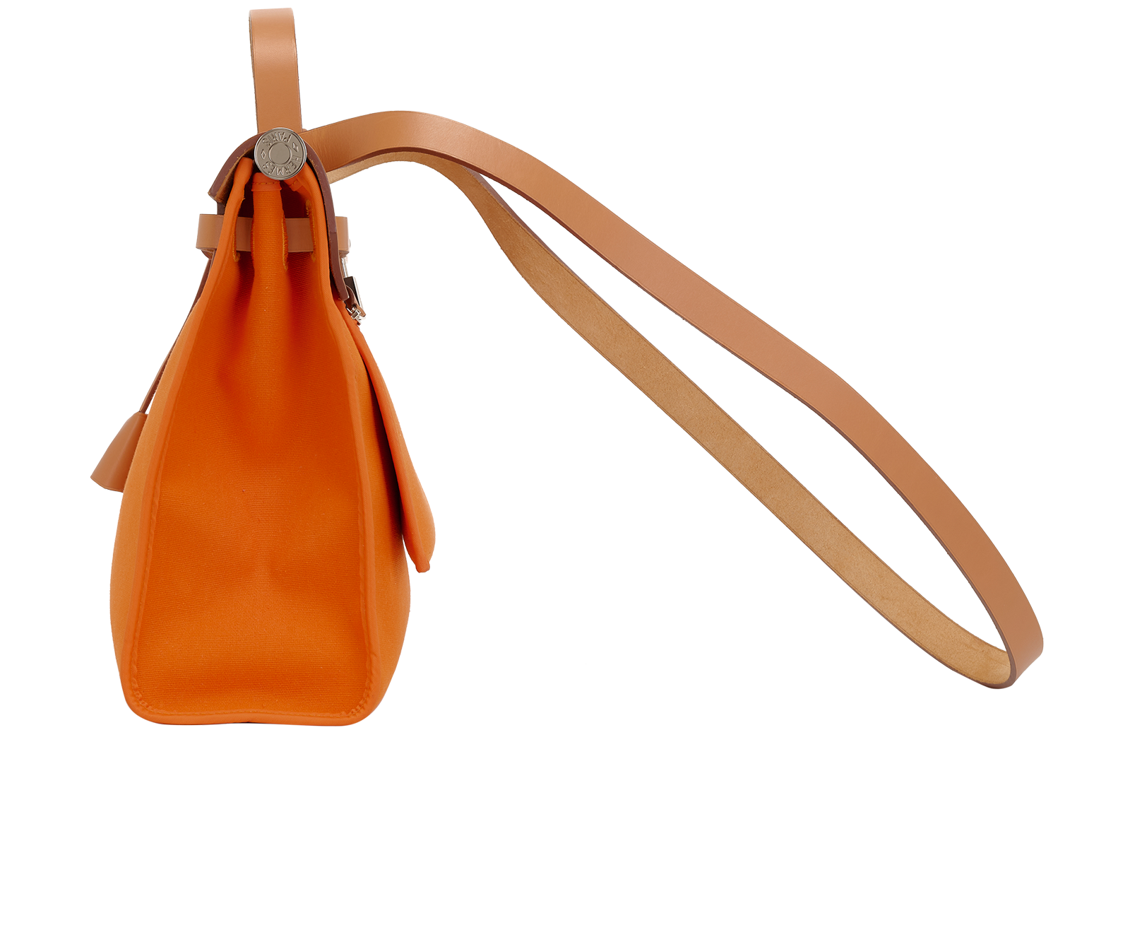 Herbag 31, &pound;2,200, Handbags, Brown/Orange, Canvas/Leather, Bottom view